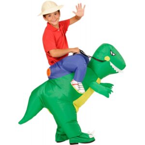 Aufblasbares Dinosaurier Reiterkostüm für Kinder