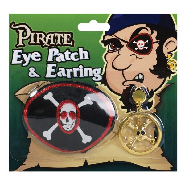 Piraten Set Augenklappe mit Ohrring