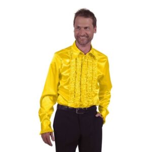 Schlager Rüschenhemd gelb Deluxe-L