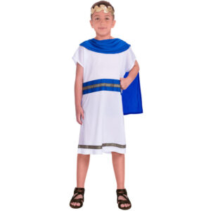 Antikes Cesar Kostüm für Jungen blau-Kinder 8-10 Jahre