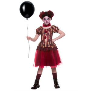 Horror Red Clown Kostüm für Mädchen