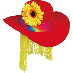 Clown Hut mit Blume und Haaren