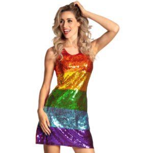 Glitzer Rainbow Paillettenkleid für Damen