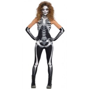 Lady Bones Skelett Kostüm für Damen-M