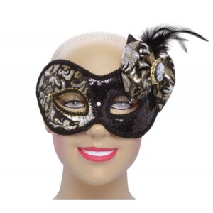 Victoria Pailletten Maske schwarz