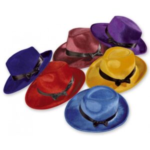 Gangster Party Hut mit Satinband-lila