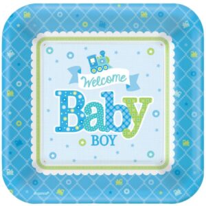Welcome Baby Boy Party Teller 18cm