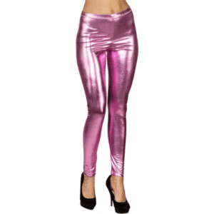 Glanz Leggings rosa-metallic