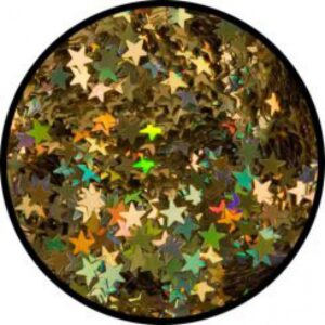 Juwel Gold-Sterne Glitzer holographisch