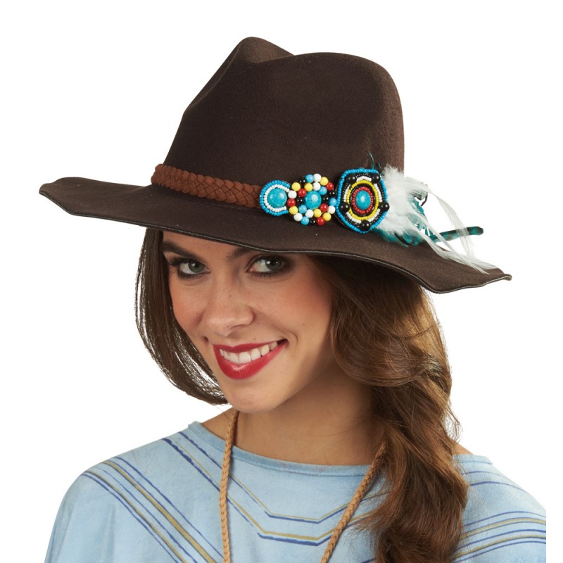 60er Jahre Hippie Hut mit Perlen