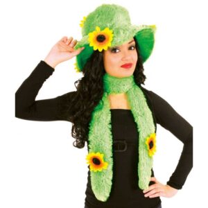 Sonnenblumen-Hippie-Hut mit Schal
