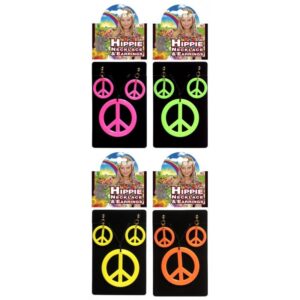 Hippie Schmuck-Set Ohrringe und Halskette in verschiedenen Farben-pink