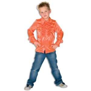 Kinder Rüschenhemd Deluxe orange-Kinder 104
