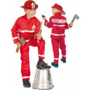 Kleiner Feuerwehrmann Rudi Kinderkostüm-Kinder 104