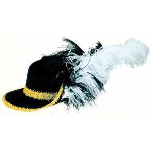 Musketier Hut aus Wollfilz schwarz-gold