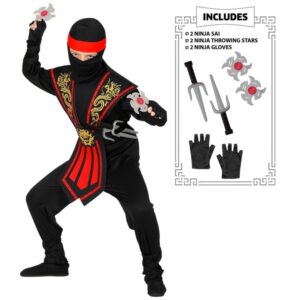 Kombat Ninja Kostüm für Kinder rot