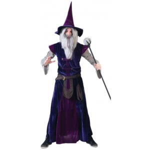 Purple Wizard Zauberer Kostüm Deluxe-M/L
