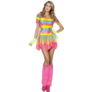 Raver Rainbow Girl Neon Party Kostüm