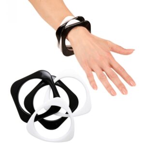 Retro Disco Armbänder schwarz-weiß