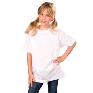 Rundhals T-Shirt weiß für Kinder