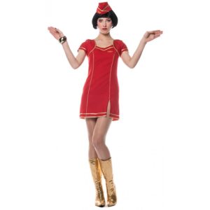 Sexy Stewardess Flugbegleiterin Kostüm rot