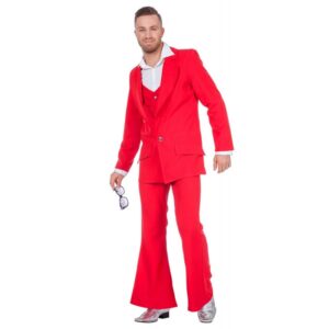 70er Jahre Disco Party Anzug rot