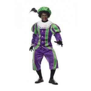 Schwarzer Piet Deluxe Kostüm lila-grün