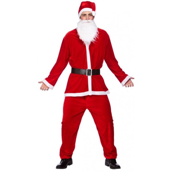 Velour Weihnachtsmann Kostüm-XL
