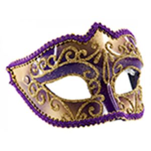 Venezianische Augenmaske Glitter violett-gold