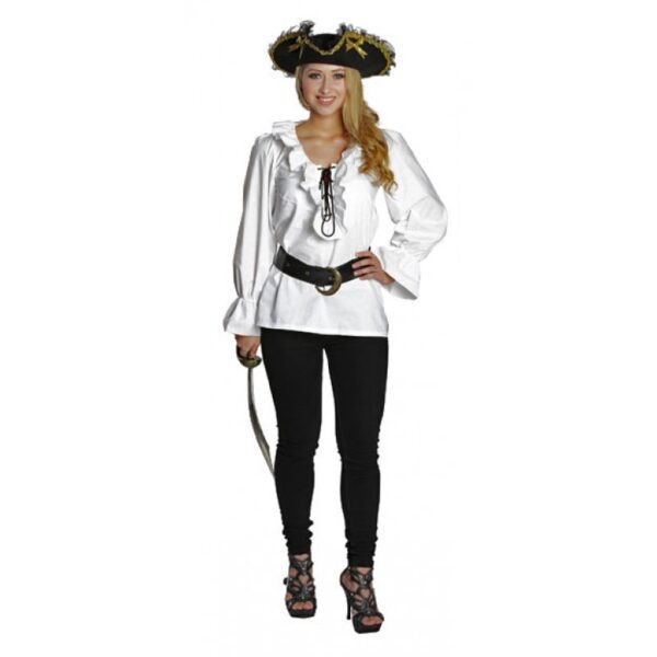 Piratenbluse weiß für Damen-Damen 52