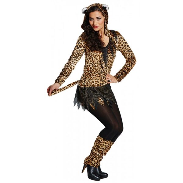 Leoparden Dame Lulu Damenkostüm-Damen 52