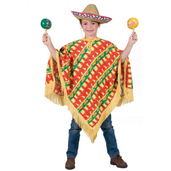 Chili Mexikaner Poncho für Kinder-Kinder 164