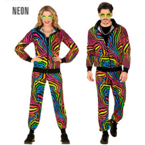 Neon Rainbow Zebra Trainingsanzug unisex-XL