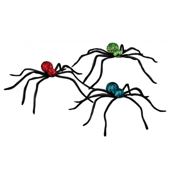 Halloween Deko-Spinne in drei Farben-blau