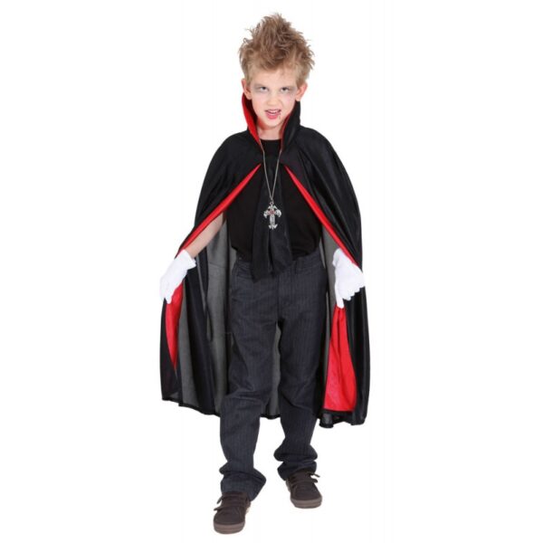 Dracula Vampir Umhang für Kinder schwarz-rot-Kinder 152/164