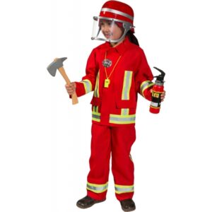 Feuerwehr Uniform Kinderkostüm rot-Kinder 152