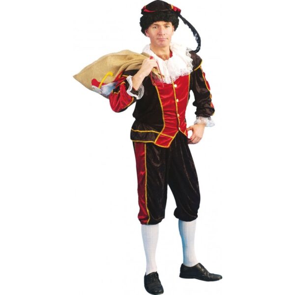 Zwarte Piet Nikolaushelfer Kostüm rot-Herren 56/58
