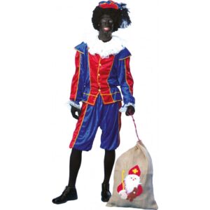 Zwarter Piet Nikolaushelfer Kostüm rot-blau-Herren 56/58