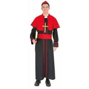 Bischof Kardinal Herrenkostüm schwarz-rot-Herren 50/52