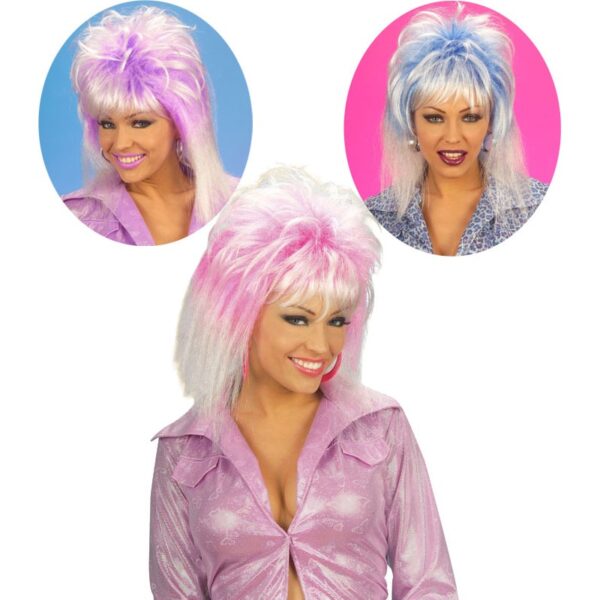 Sharon 80er Jahre Disco Perücke für Damen-pink