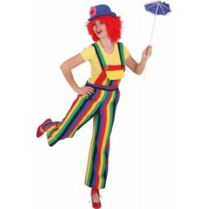 Bunte Clowns Latzhose gestreift Damenkostüm-Damen 44/46