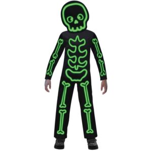 Nachtleuchtendes Skelett Kostüm für Kinder-Kinder 4-6 Jahre