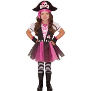 Pinke Piraten Prinzessin Mädchenkostüm-Kinder 6-8 Jahre
