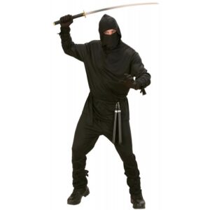 Black Ninja Fighter Kostüm für Herren-S