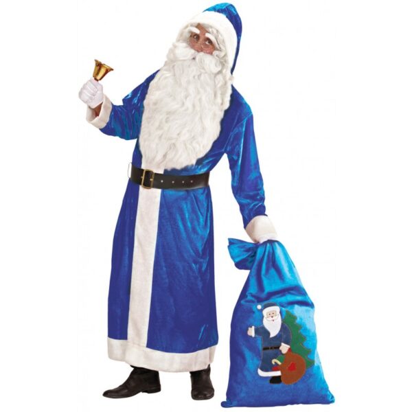 Blaues Weihnachtsmann XL Deluxe Kostüm-XL