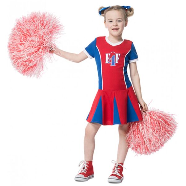 Cheerleader Girle Mädchenkostüm rot-blau-Kinder 104