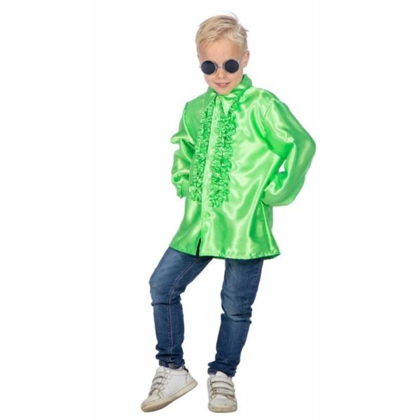Rüschenhemd Deluxe für Kinder neon-grün-Kinder 152