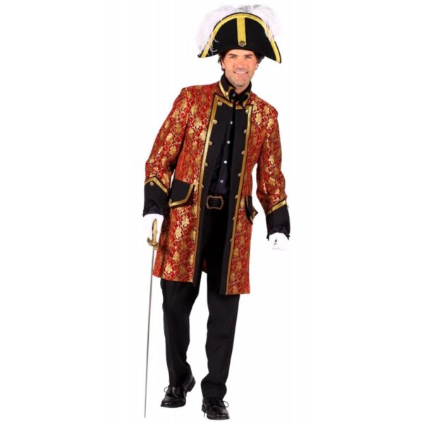 Venezianische Barock Piraten Jacke für Herren rot-L