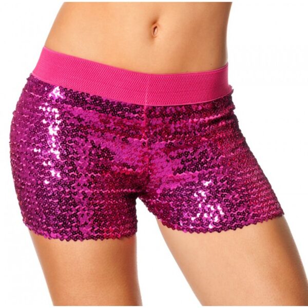 Disco Pailletten-Hotpants pink-Damen 38