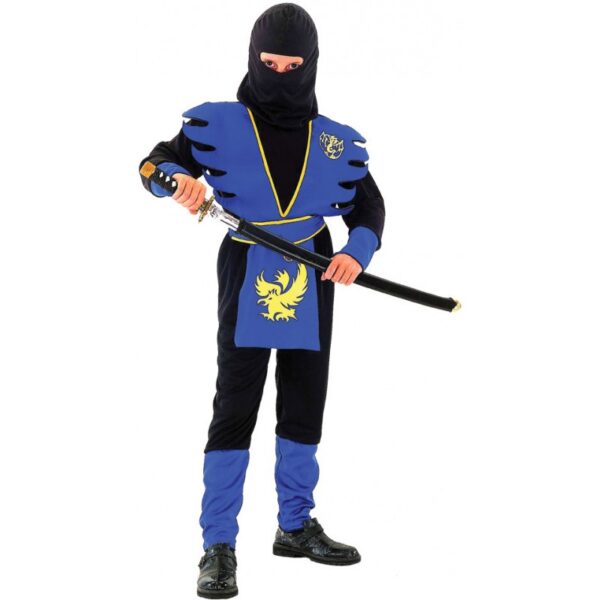 Elite Ninja Krieger Kinderkostüm blau-L